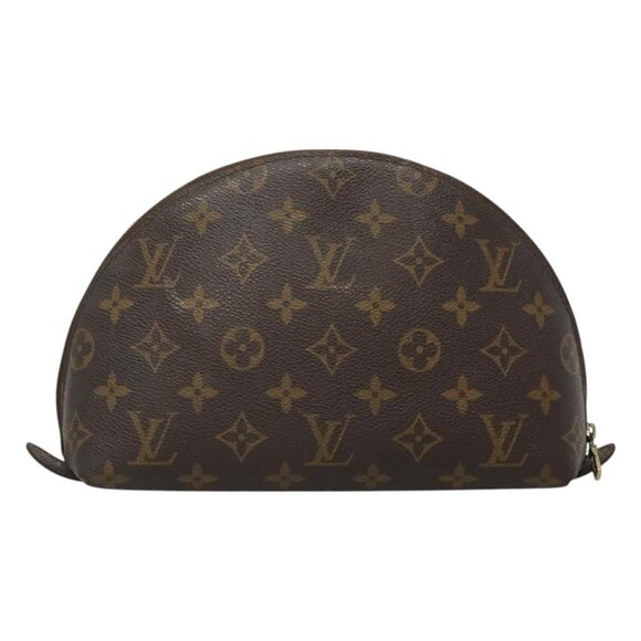 LOUIS VUITTON Monogram Trousse Demi Ronde Cosmetic Pouch LV Auth - Picture 3 of 16